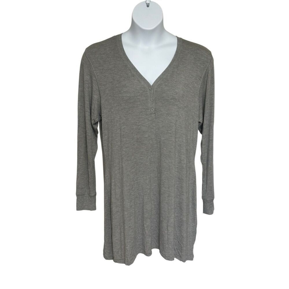 SKIMS NWT Heather Gray Sleep Henley Dress Size 2XL
